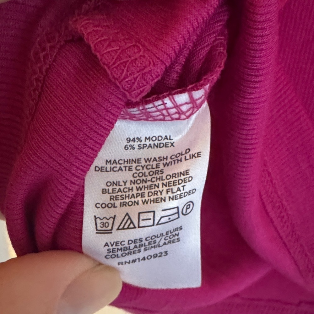 LOFT Fuchsia Short Sleeve Tee, Top for Women, Bright soft shirt, Trendy Top - Picture 3 of 4